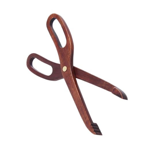 AMUSLESUR 木製はさみ型バーベキューグリルグ 食品しっかり挟む肉クランプ キッチン用焼肉クリップ 省力設計で持ちやすく手を火傷から保護