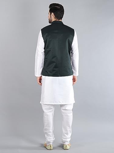 Image of Uri and MacKenzie Men's Silk Blend Kurta Pajama with Designer Ethnic Nehru Jacket /Modi Jacket