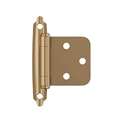 Amerock 1 Pair Variable Overlay Champagne Bronze Self-Closing Cabinet Hinge | Steel Face Mount Self-Closing Cabinet Hinges for Face Frame Cabinets; Ideal for Kitchen, Bathroom and Furniture Doors