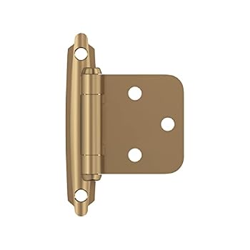 Amerock 1 Pair Variable Overlay Champagne Bronze Self-Closing Cabinet Hinge | Steel Face Mount Self-Closing Cabinet Hinges for Face Frame Cabinets; Ideal for Kitchen, Bathroom and Furniture Doors