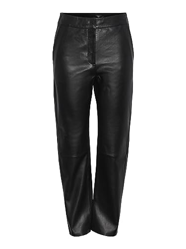 Pantalon en cuir YAS Line Hmw femme coupe droite élégante