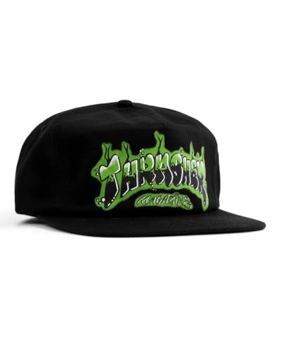 Image of Thrasher Skateboard Magazine Snapback Airbrush Skate Hat, Black, One Size