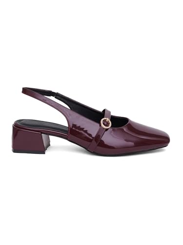 Image of TRYME Women's Mary Jane Block Heel Sandals | Elegant Cross Strap Slingback Heels for Women & Girls