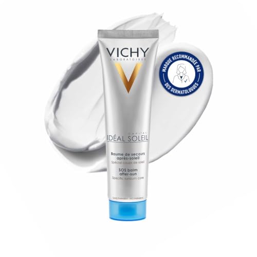Vichy, Capital Soleil, Baume de Secours Après-Soleil, Visage et Corps, Soulage Instantanément les Sensations de Douleur et d'Échauffement, Tous Types de Peaux, 100ml