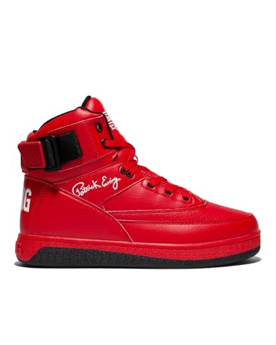 Ewing Men's 33 HI x Orion Rebound Basketball Shoes | Retro 1990 Design Ankle Strap Hybrid Athletic Team Sports Shoes, Red/Black/White, 13