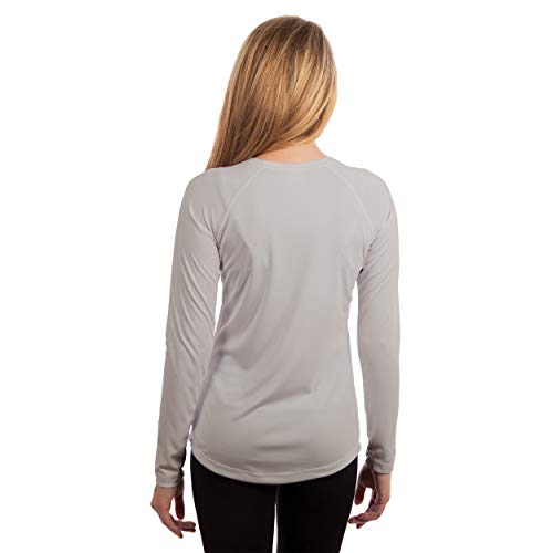 Vapor Apparel Women’s UPF 50+ UV Sun Protection Long Sleeve Performance Slim Fit T-Shirt for Sports and Outdoor Lifestyle, Medium, Pearl Grey