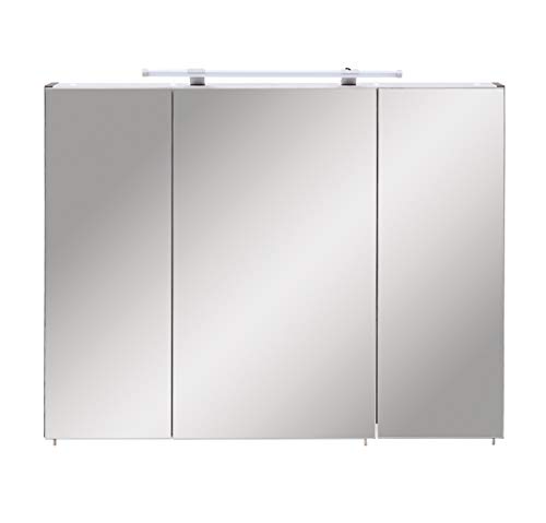 Schildmeyer Mirrored Cabinet, Wood Effect, Ash Grey, 90 cm Schildmeyer Mirrored Cabinet, Wood Effect, Ash Grey, 90 cm