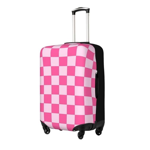 Pink Pastel Checkered Travel Luggage Covers For Suitcase Elastic Suitcase Protector Anti-Scratch Spandex Baggage Covers Fits 18-32 Inch Luggage X-Large2