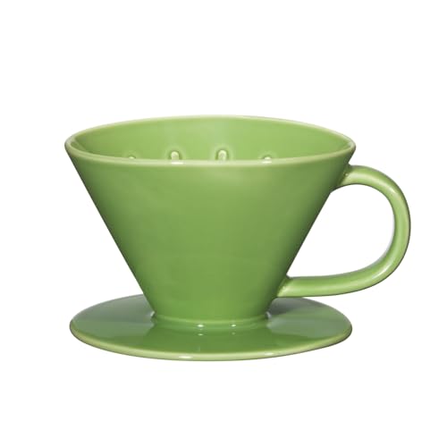 ????(Saikaitoki) Hasamiyaki Common 26028 Coffee Dripper Green, Diameter 5.3 inches (13.5 cm), Green, Made in Japan