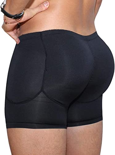 Men 4pcs Pads Enhancers Fake Ass Butt Lifter Shapers Control Panties Padded Underwear Shape Your Perfect Sexy HIPS,Black,XL(Color:Black,Size:Large)