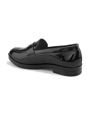 Image of STANPHORD Men Formal Loafer Shoes | Metal Accent Slip-On Moccasins | PU Leatherette Cushioned Anti-Slip | Office Party Business Wear (TPSL 25026)