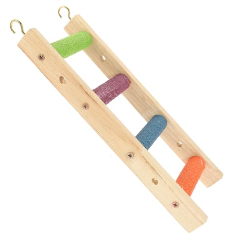 Toddmomy Wooden Ladder for Birds Parrot Ladder Toy Bird Climbing Toy Parrot Bridge Safe Material Sturdy for Beak Conditioning