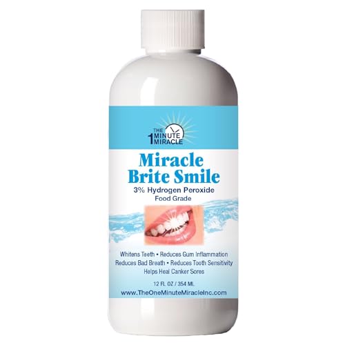 Miracle Brite Smile - 3% Hydrogen Peroxide Medical Food Grade, Peppermint, Lemon, Clove Leaf, Cinnamon and Rosemary