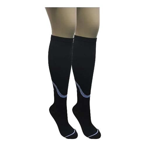 Meias Compressivas Compressão Femininas 3/4 Selene Academia Treino Corrida (34-39, Preto)