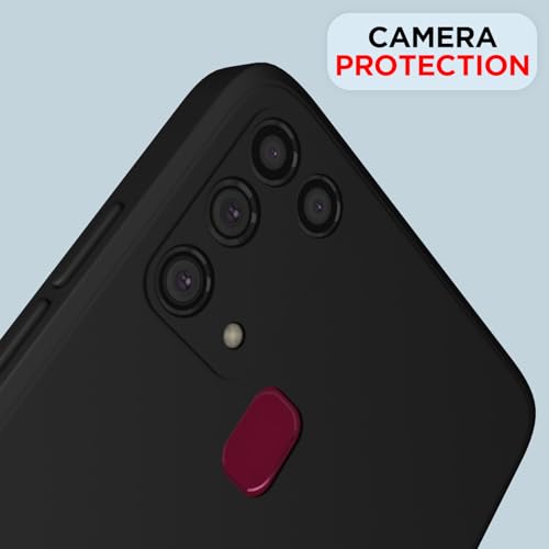 Image of Outlouders Back Cover for Samsung Galaxy M31 / M31 Prime / F41 | Camera Protection | Durable Soft Matte Silicone Bumper Case (Black)