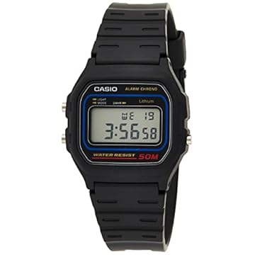 Casio Relógio digital masculino W59-1V clássico preto, Preto, OneSize, Relógio de quartzo, digital