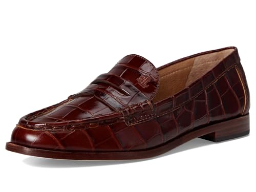 Image of Lauren Ralph Lauren Wynnie Crocodile-Embossed Leather Loafer