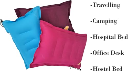 Image of Aim Emporium Rectangular Inflatable Air Pillow for Travel in Train, Bus and Flights for Sleeping Size Standard.