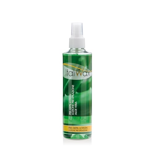 Italwax Lozione Pre Depilazione - 250ml - Aroma Aloe vera - Prepara la pelle per la depilazione - Per tutti i tipi di pelle​