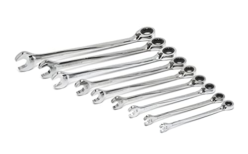 GEARWRENCH 9 Pc. 12 Pt. Reversible XL X-Beam Ratcheting Combination Wrench Set, SAE - 85398
