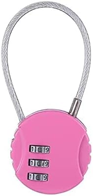 Famhome Bicycle Hardened Chain and Heavy Duty Padlock, Suitable for Bicycle(Red Pink)