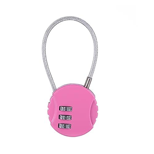 Famhome Bicycle Hardened Chain and Heavy Duty Padlock, Suitable for Bicycle(Red Pink)