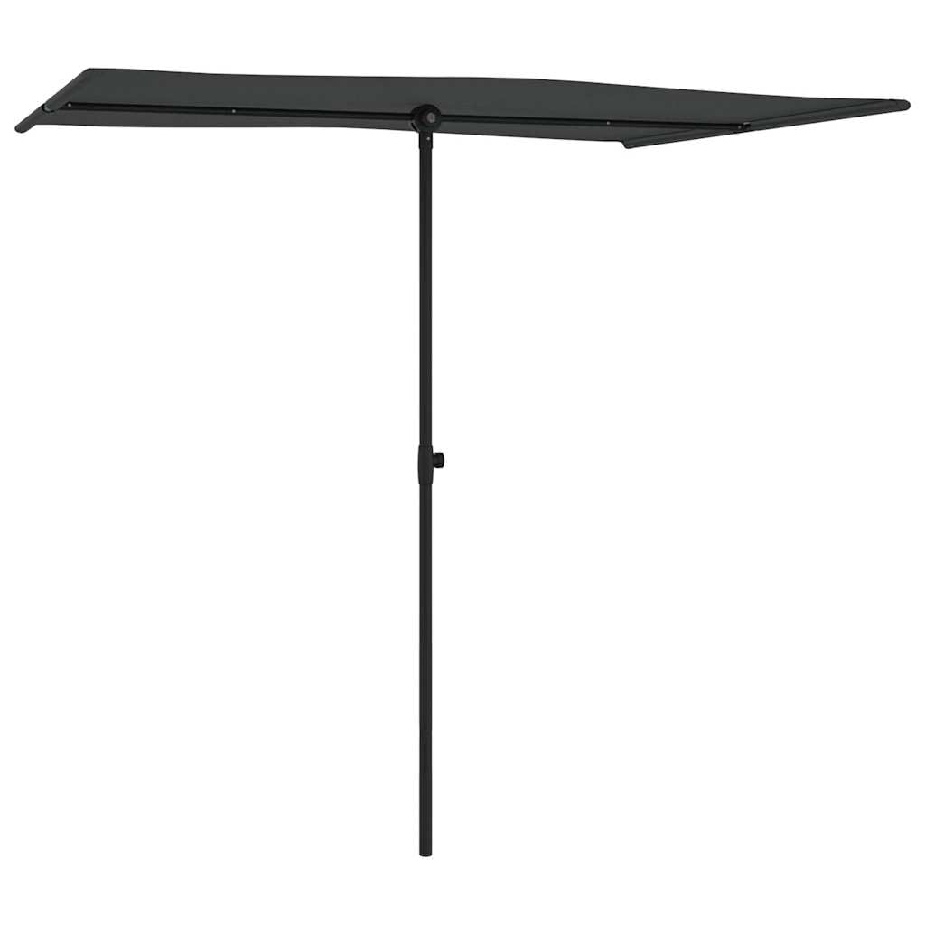 vidaXL Sonnenschirm mit Alu-Mast Halbrund Ampelschirm Gartenschirm Balkon Schirm