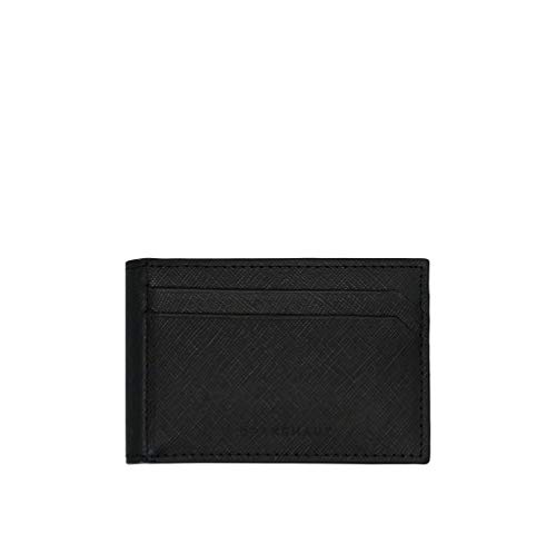 DRAKEHAUT Slim Saffiano Genuine Leather Dual Card Holder Minimalist RFID Blocking Credit Card Case - 10 CC