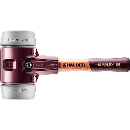 SIMPLEX-Schonhammer, TPE-mid; mit Tempergussgehäuse und hochwertigem extra kurzen Holzstiel | D=80 mm/Stielausführung=extra kurz | 3003.082
