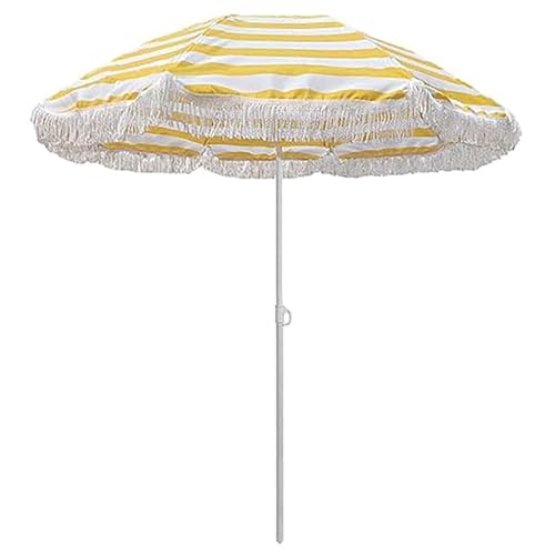 Parasol de terrasse à pompons 180 cm finition haut de gamme ajustable
