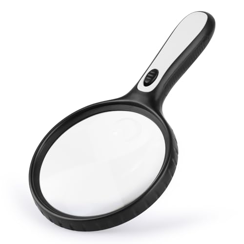 Nivaobi Lupe mit Licht, 30-Fache Leselupe, Handlupe mit 4 LED, Hohe Klarheit & Leichtgewicht, VergrößErungsglas für Kinder, Senioren, Juwelier, Münzen