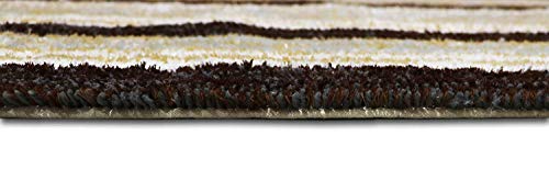 Image of THE HOME TALK Modern Polyester Area Rugs | Carpets for Living Room, Kitchen, Kid's Room, Bedroom | Microfiber Polyester Rugs | Shaggy Floor Carpet | Anti Skid Store (Brown, 50 x 150 cm)