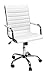 SAMIRA Sedia da Ufficio operativa Girevole - Sedia direzionale Regolabile in Ecopelle Bianco MOD. Asti