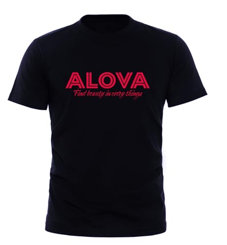 Image of ALOVA Mens Black Colour Fresh Round Neck T-Shirt - Polyester Lightweight, Gym Wear, Running, Workout, Training, Activewear, Casual Wear Printed Tshirt