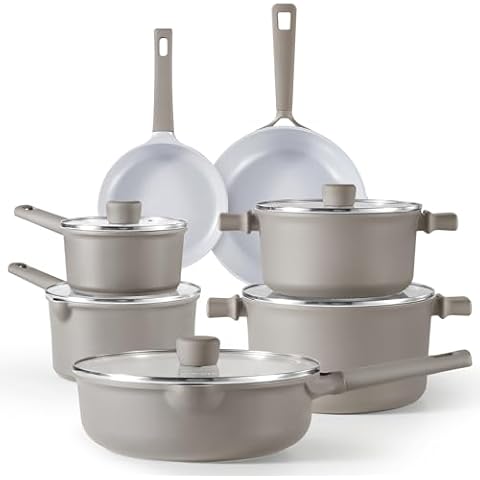 CAROTE 12-Piece Ceramic Cookware Set Cover