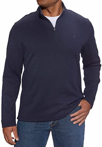 IZOD Mens Midweight Quarter Zip Pullover Peacoat Heather (X-Large, Peacoat Heather)