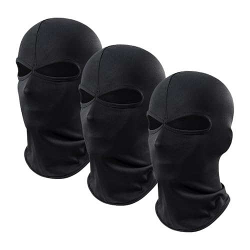 ATSNOSH 3 Pcs Cagoule Masque de Ski, Cagoule avec 2 Trous pour Hommes Femmes, Skimask Masque de Moto, Masque Complet, Léger Respirant, Protection UV (FR/ES,...