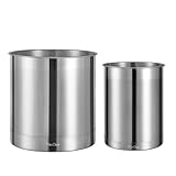 KSENDALO Jumbo Utensil Holder and Medium 6.6inch Utensil Crock Set for Countertop,Stainless Steel Utensil Caddy for Spoons, Silverware, and Spatulas for Kitchen, Silver