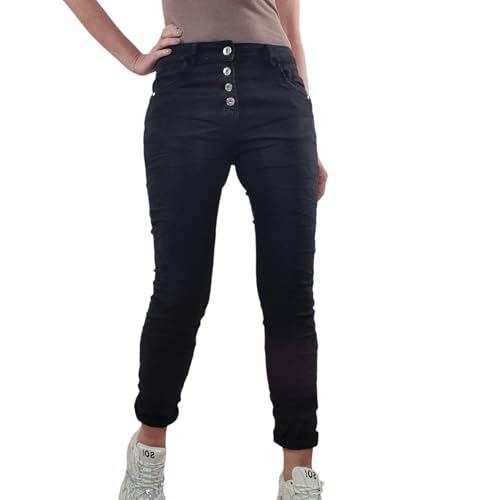 Karostar Damen Stretch Jeans| Basic Boyfriend Hose| Twill Pants mit...