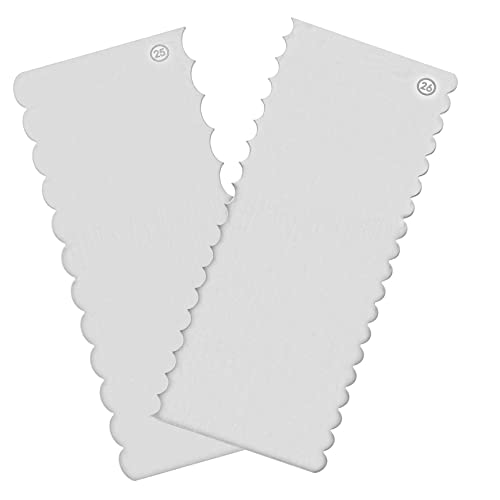 GRIRIW 2pezzi Raschietto per Inossidabile per Combinazione Design Ondulato e Scanalato per Lisce e Testurizzate