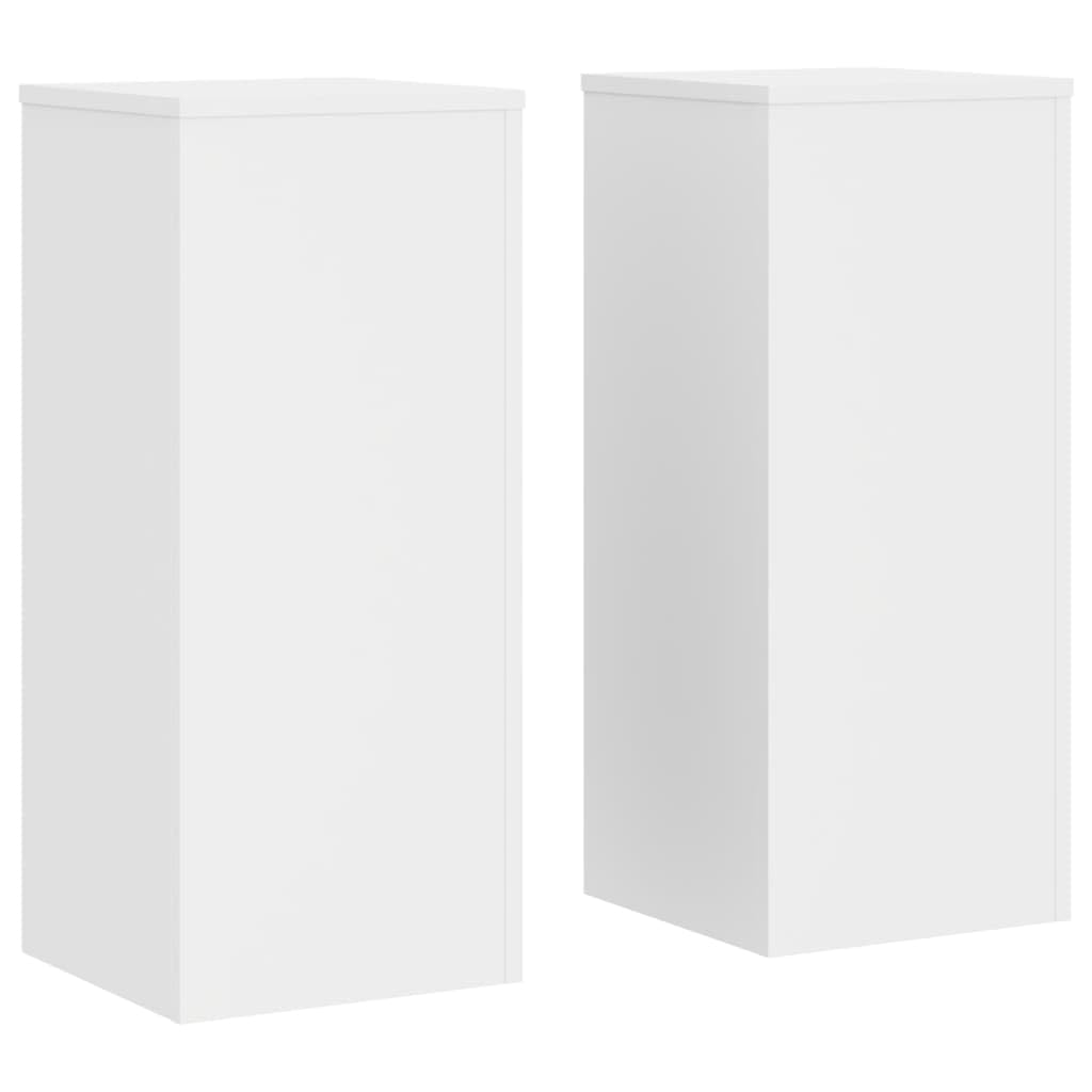 Vidaxl White Plant Stands 2 Pcs, Plant Pot Stand For Indoor Home Living Room, Plant Holder For Decorative, Flower Stand Flower Pot, Engineered Wood