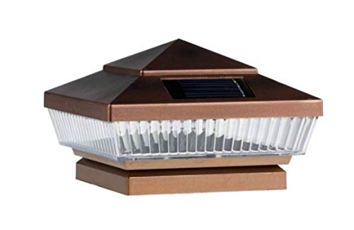 6-Pack Solar Copper Finish Post Deck Fence Cap Lights for 4