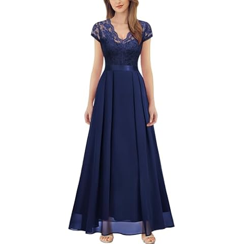 MIUSOL Elegant V-Neck Lace Maxi Dress Cover