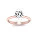 CaratYogi Anillo Solitario de Diamante cónico Oro de Rose Plateado Creado Cubic Zircon cojín Forma Anillos de Compromiso Solitario Ajuste de Punta Tamaño 57 Joyas