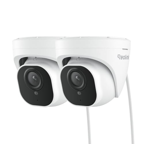 REOLINK 4K Outdoor Cameras for Home Security, IP PoE Dome Surveillance Camera with Human/Vehicle/Pet Detection, 25FPS Daytime, Work with Smart Home, Up to 512GB microSD Card, RLC-820A (Pack