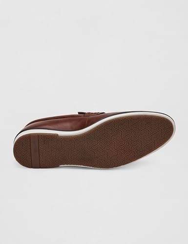 Image of Louis Philippe Men Premium Leather Breathable Lining Material Anti Slip Flat Heel TPR Sole Casual Loafers