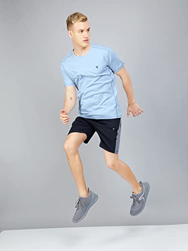 Image of TECHNOSPORT Men's Slim Fit Polyester Activewear Sports T-Shirt with Moisture-Wicking Comfort for Workout, Running & Gym