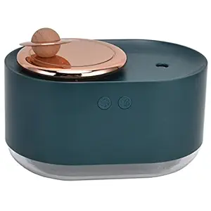 Air Humidifier, 2 in 1 Rotating Planet Mute Spray Humidifier USB Charging Cordless Air Cleaner Diffuser with LED Night Light for SPA Office Home Bedroom(Green)