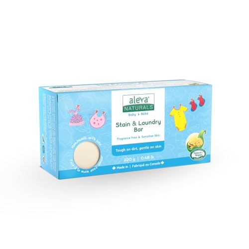 Stain Remover and Laundry Bar | Removes Stains from Clothing and Fabrics | Hand Wash Delicates | Targets Spit-Up, Food Mush and Soiled Clothing | Natural and Organic Ingredients | (220 grams)