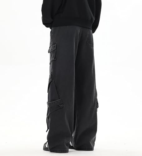 Baggy Cargo Jeans for Women Men High Waist Multi-Pockets Vintage Grunge Denim Pants Hip Hop Harajuku 2000s Streetwear4